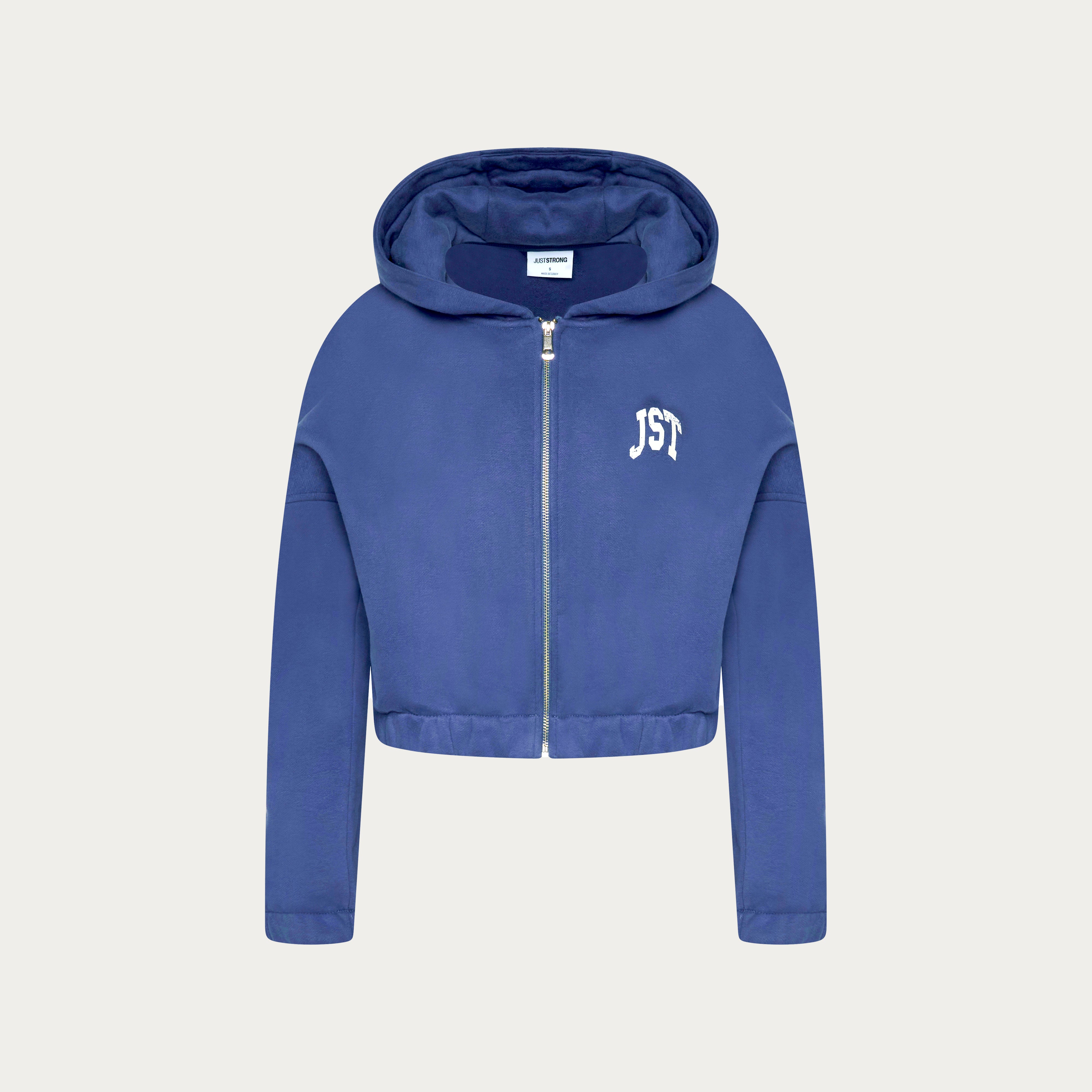 Training Club Crop Zip Up - Vintage Indigo