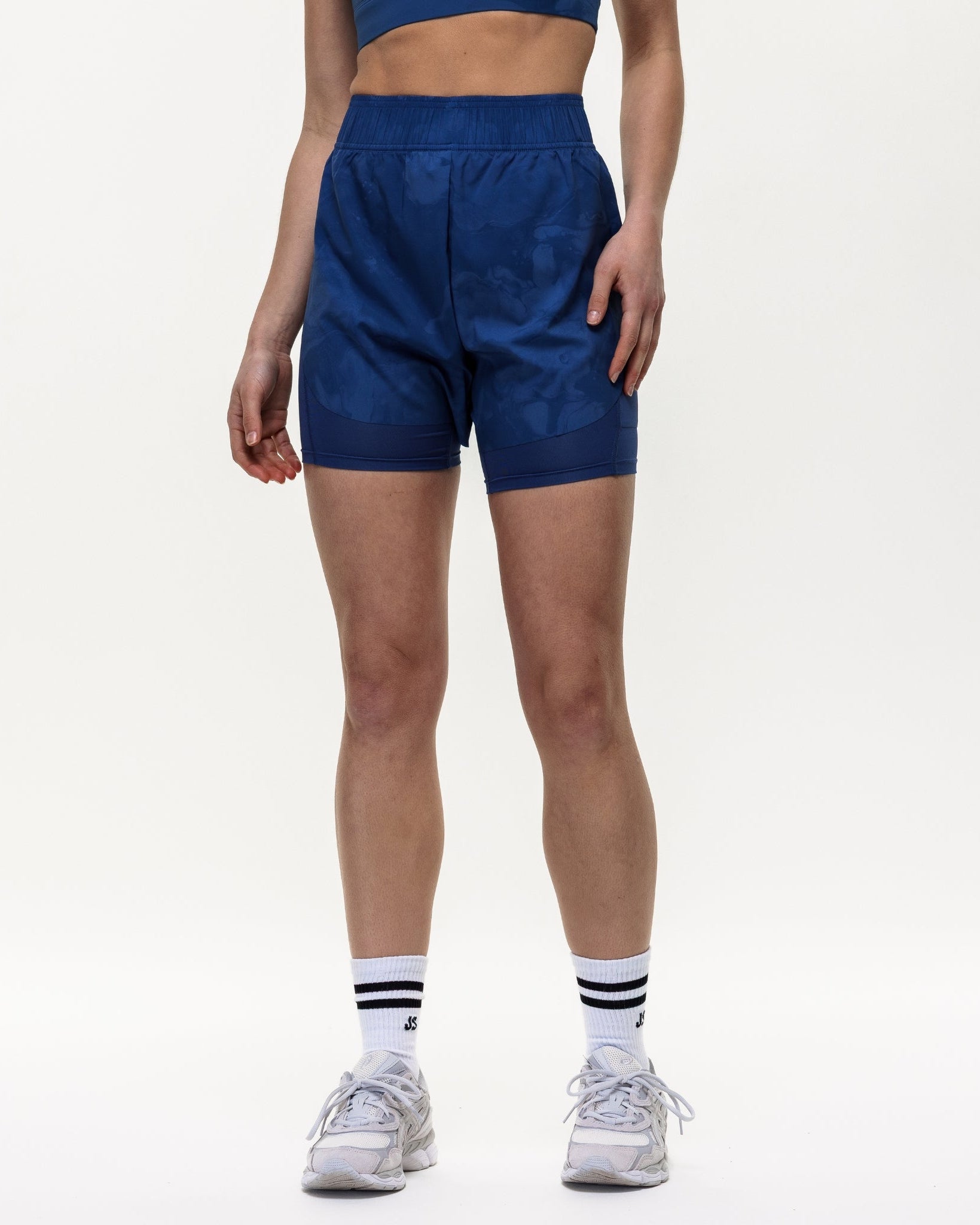 Run The Distance 2-in-1 Shorts - Indigo Marble
