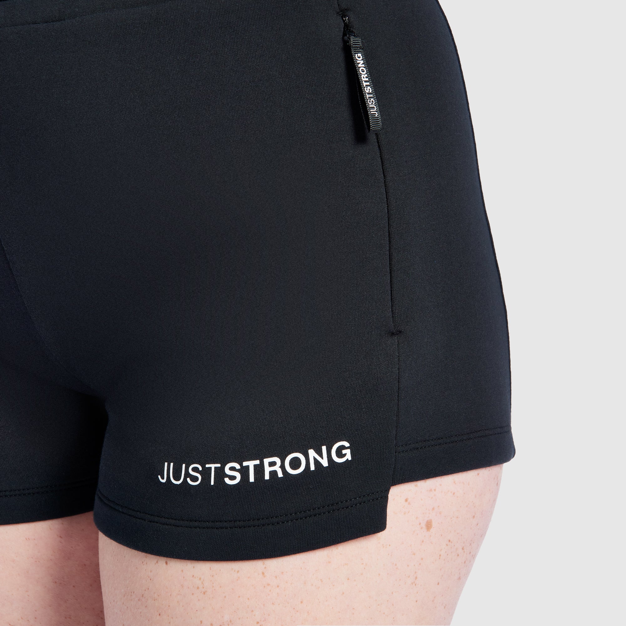 Black Detail Zipper Jog Shorts