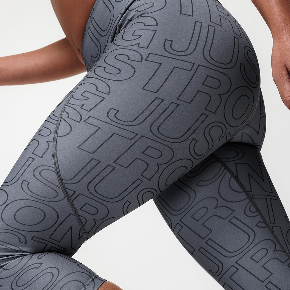 Printed Motion Capri Mid Rise Leggings - Slate/Black