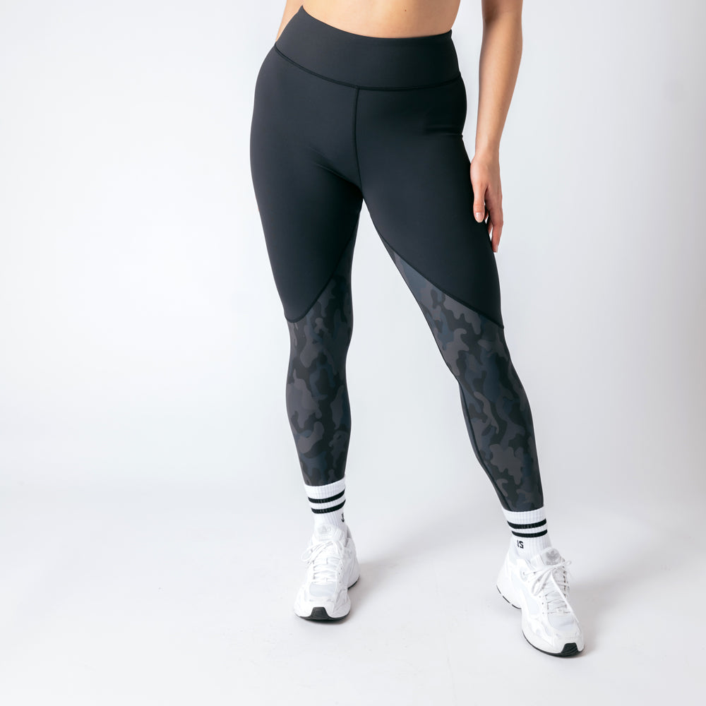 Vertex Camo High Rise Leggings - Black Onyx